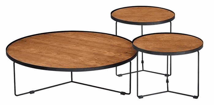 TM-CL-110 coffee & side table legs — 500 * 480 mm ⌀ · bar 25 * 3 mm · sand black