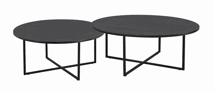 TM-CL-115 coffee & side table legs — 800 * 390 mm · tube 30 * 30 * 1.5 mm · matte black