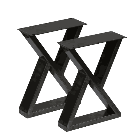 TM-DL-106 dining & desk legs — W 710 * L 710 mm · tube 75 * 25 * 1.5 mm · black