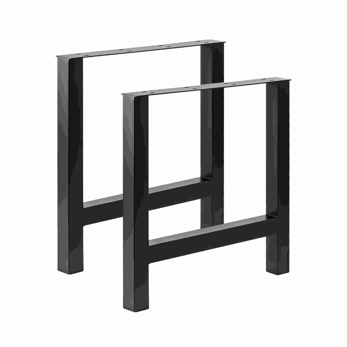 TM-DL-109 dining & desk legs — W 700 * H 710 mm · tube 60 * 60 * 1.5 mm · matte black
