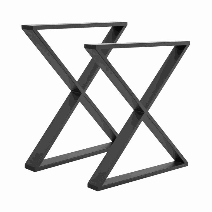 TM-DL-112 dining & desk legs — W 680 * H 710 mm · tube 80 * 20 * 1.5 mm · matte black
