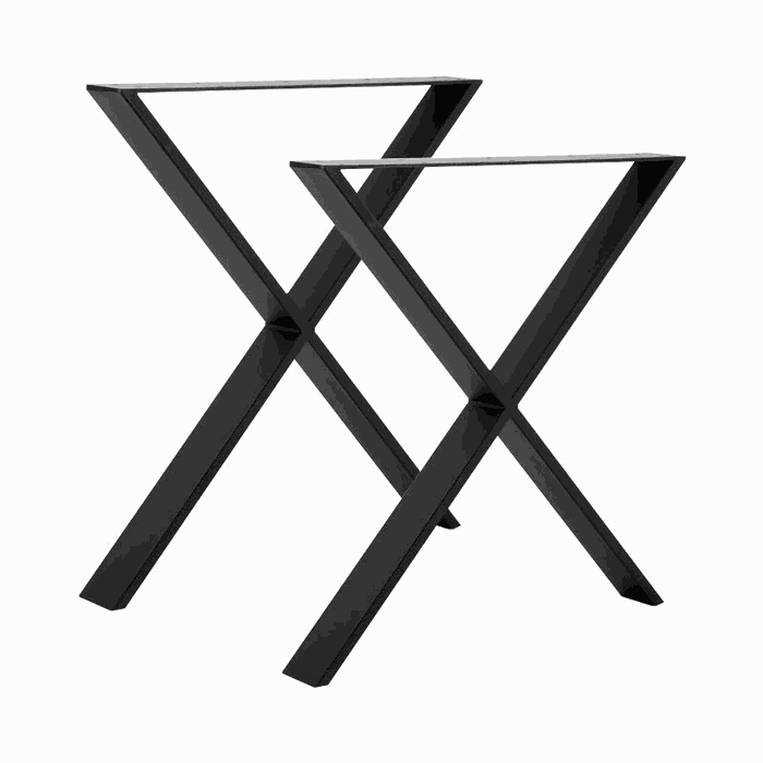 TM-DL-115 dining & desk legs — W 680 * H 710 mm · tube 80 * 20 * 1.5 mm · matte black