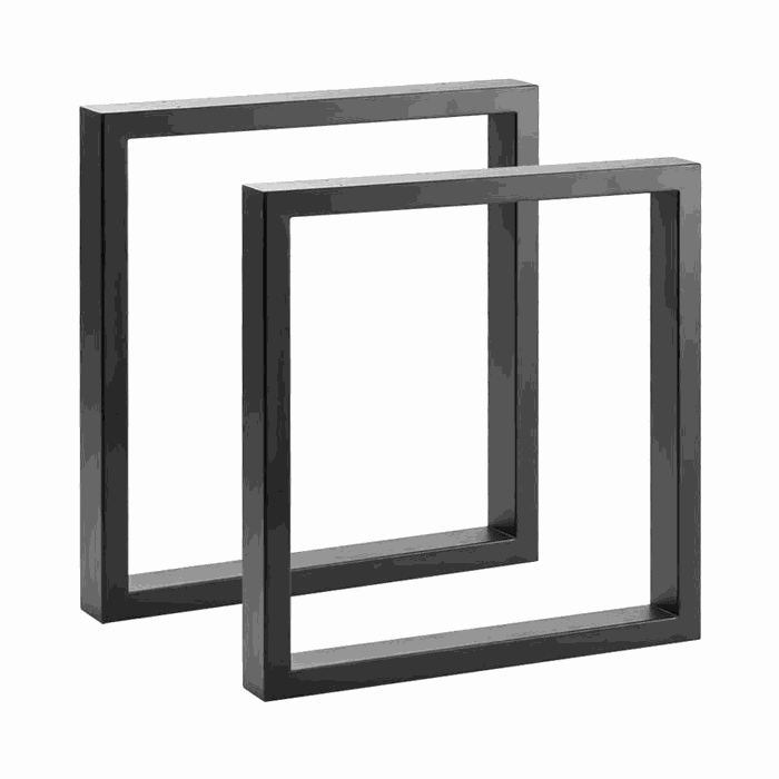TM-DL-117 dining & desk legs — W 600 * H 700 mm · tube 80 * 40 * 1.5 mm · matte black