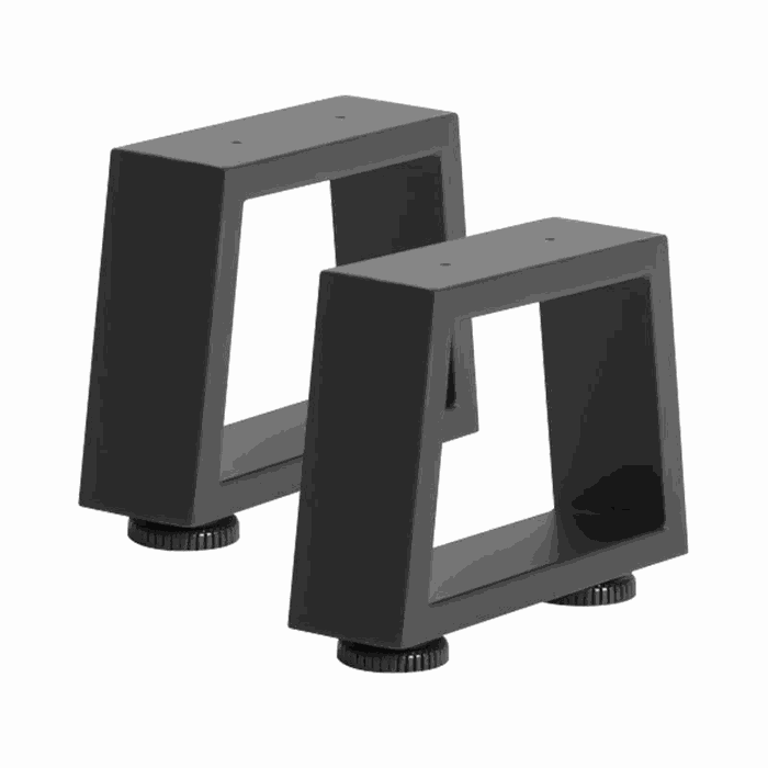 TM-DL-119 dining & desk legs — W 250 * H 200 mm · tube 80 * 20 * 1.5 mm · matte black
