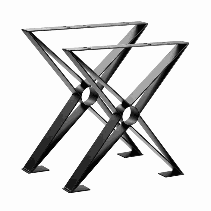TM-DL-121 dining & desk legs — W 700 * H 720 mm · bar 80 * 8 mm · matte black