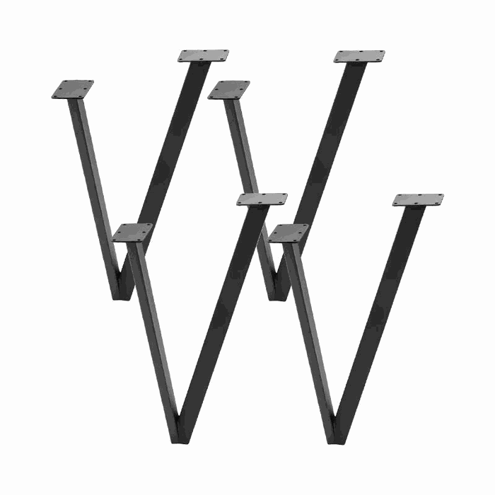 TM-DL-124 dining & desk legs — W 300 * H 720 mm · tube 50 * 25 * 1.5 mm · matte black