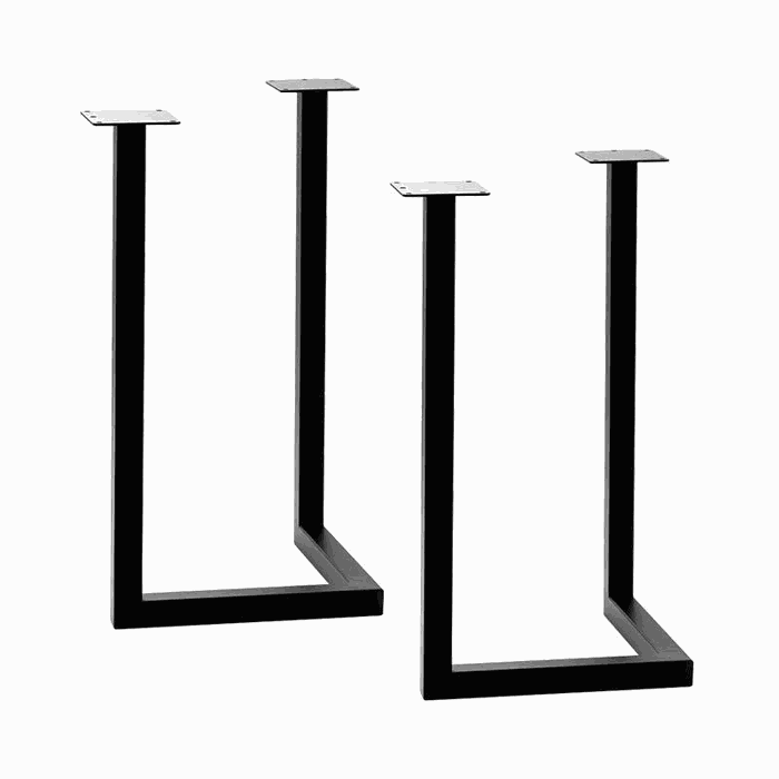 TM-DL-126 dining & desk legs — W 390 * H 720 mm · tube 40 * 40 * 1.5 mm · matte black