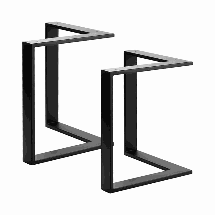 TM-DL-127 dining & desk legs — 700 * 500 * 600 mm · tube 80 * 20 * 1.5 mm · matte black