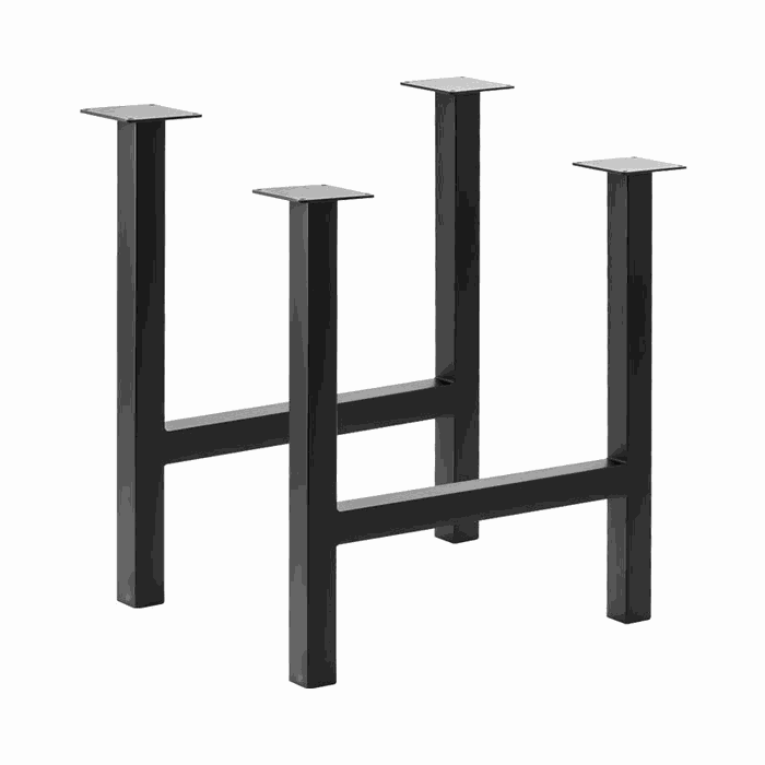 TM-DL-130 dining & desk legs — W 700 * H 710 mm · tube 50 * 50 * 1.5 mm · matte black