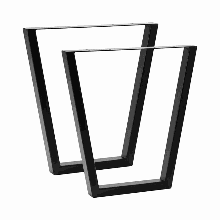 TM-DL-132 dining & desk legs — W 650 / 400 * H 670 mm · tube 60 * 40 * 1.5 mm · matte black