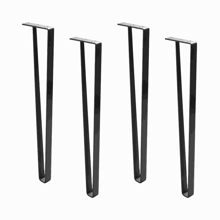 TM-DL-133 dining & desk legs — H 610 mm · bar 50 * 6 mm · matte black