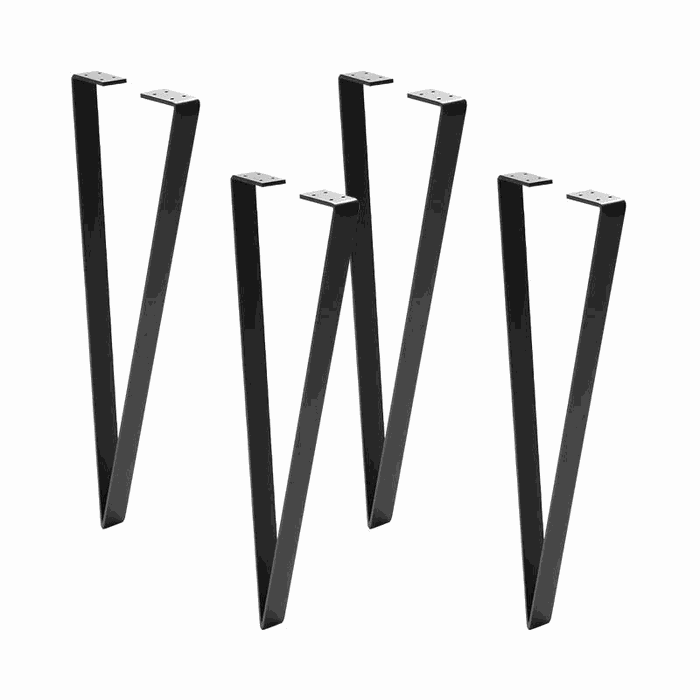 TM-DL-135 dining & desk legs — W 255 * 710 mm · bar 40 * 6 mm · matte black