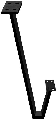 TM-FB-105 flat-bar & custom-order legs — H 450mm and 200 mm · bar 38 * 6 mm