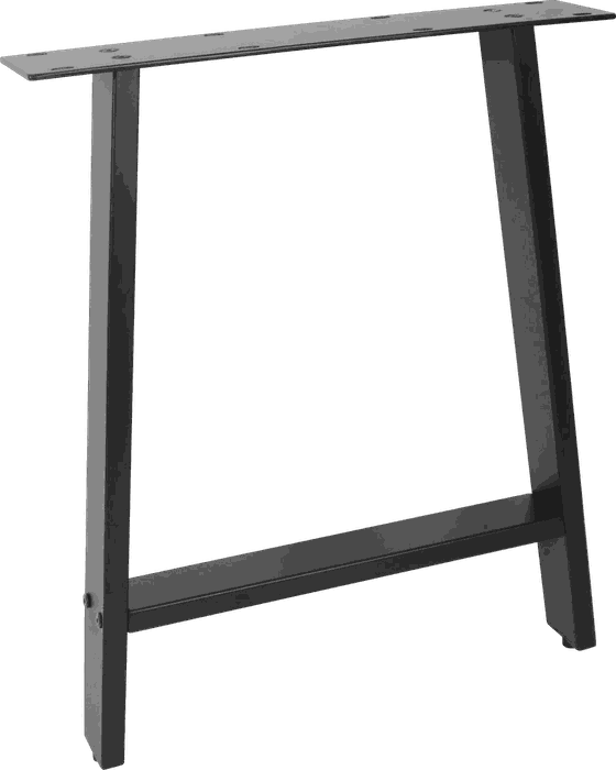 TM-KD-102 knock-down legs — H 710 * W 580 mm · tube 75 * 25 * 1.0 mm · matte black