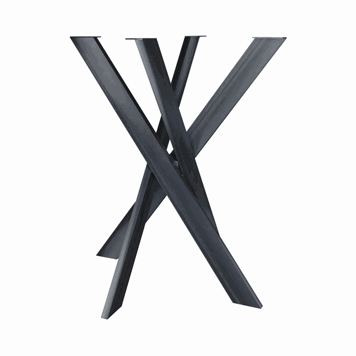 TM-SF-109 spider & trestle frames — L 760 * W 760 * H 710 mm · tube 76 * 20 * 1.5 mm · matte black