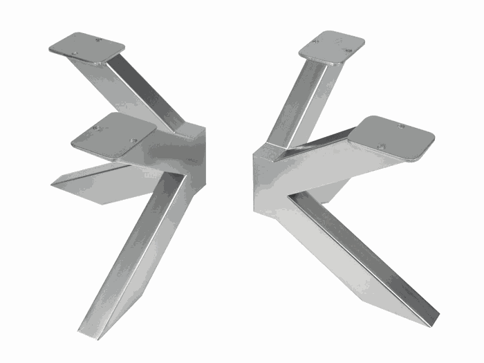 TM-SF-110 spider & trestle frames — L 420 * W 380 * H 720 mm · tube 60 * 40 * 1.5 mm · grey
