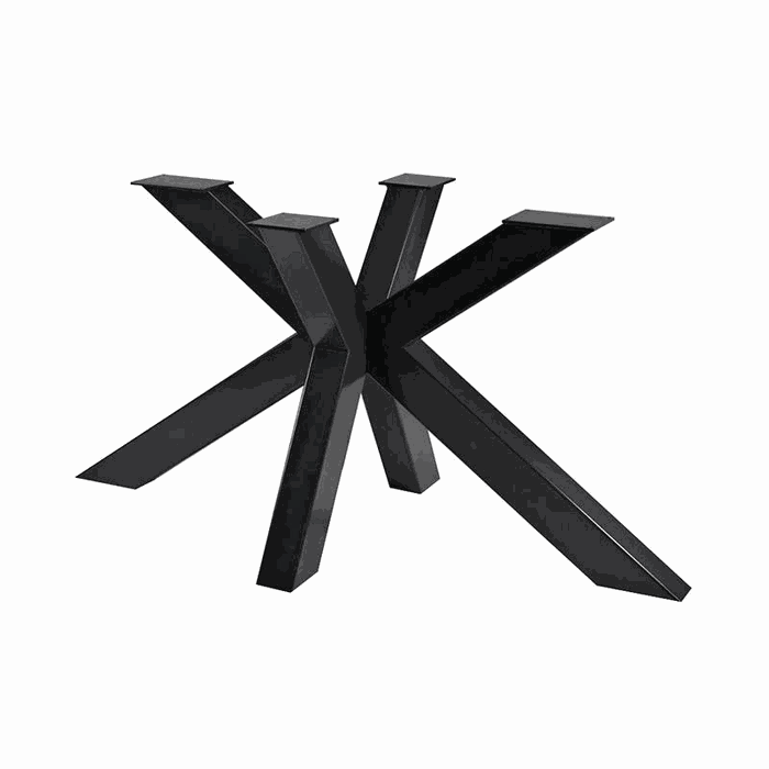 TM-SF-114 spider & trestle frames — L 1500 * W 720 * H 720 mm · tube 100 * 50 * 1.5mm · matte black