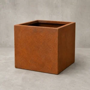 corten-planter-cube-300 Corten weathering-steel cube planter, 300 mm, TrussMetal