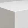 Steel display pedestal corner detail Corner detail of powder-coated steel display pedestal